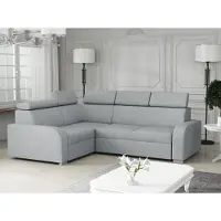Mirjan 24 Ecksofa Oslo 2rR1 80, Wohnzimmer L-Form Sofa, Eckcouch mit Schlaffunktion, Einstellbare Kopfstützen (Farbe: Crown 17)