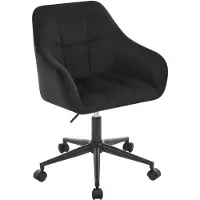 StarTech.com Samtstuhl - Bürostuhl - Höhenverstellbar - Drehbar - Mit Armlehnen - Mit Rollen - Gepolstert - Schwarz