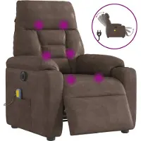 Syfax Massagesessel Elektrisch Braun Mikrofasergewebe
