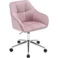 StarTech.com Bürostuhl - Schreibtischstuhl - Samtbezug - Höhenverstellbar - Drehbar - Mit Armlehnen - Mit Rollen - Pink
