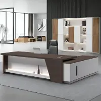 Sonstiges L-förmiger Schreibtisch mit Stauraum 170x80x75 cm Schwarz-Weiß
