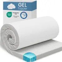 Aktiv shop GmbH ELONEO Gel Topper 90x190cm, Matratzentopper aus 5 cm hohem Gel-Memory- Schaum, atmungsaktiver 3D-Netz Bezug, Bequeme Matratzenauflage für das Bett
