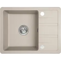 Laveo BADLAND Spülbecken Granitspüle Einzelbecken Stella 44x58 Beige | Siphon im SET!