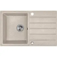 Laveo BADLAND Spülbecken Granitspüle Einzelbecken Margarita 49x79 Beige | Siphon im SET!