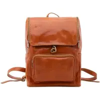 I Fratelli Firenze Damen Schultertasche aus echtem Vacchetta-Leder mit Reißverschluss und Fächern, hergestellt in Italien
