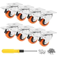Merkloos Solidchoice – Set aus 8 Rollen mit doppelter Verriegelung und Polyurethanreifen