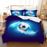 Sonstiges Fußball Bettwäsche Set 135x200cm Mikrofaser 3D Motiv Kinder 2 Kissenbezüge 50x75cm