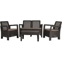 Keter Gartengarnitur TARIFA Lounge Garnitur - Braun
