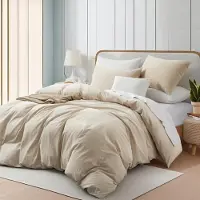 Sonstiges Bettwäsche-Set 200x200 cm Baumwolle 3-Teilig Beige