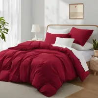 Sonstiges Bettwäsche-Set 200x200 cm Baumwolle 3-Teilig Rot