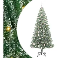 Syfax Künstlicher Weihnachtsbaum beschneit mit LED Licht 180 cm