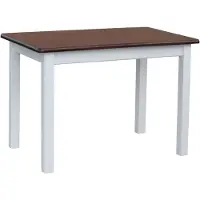 Koma Tools Weißer Tisch aus massivem Kiefernholz mit Tischplatte in der Farbe Nuss 110 x 80 cm