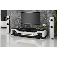 AEA RTV TV Sideboard Leder Glas Tisch Fernseh Schrank Tisch Designer TS1004
