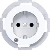 Hager WLS1463WG Steckdose SCHUKO mit Kontroll-LED u. erh.BS R.Classic polarweiß, glänzend