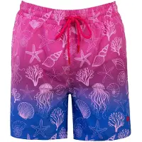Frozen Cape Badeshorts "Badehose FALCAO", Herren, Gr. M, N-Gr, pink blau, Casual, Badehosen Badeshorts, mit Unterhose aus Mesh