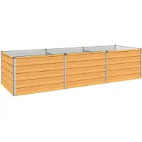 vidaXL Hochbeet im Garten Holz Natur 240 x 80 x 55 cm Stahl