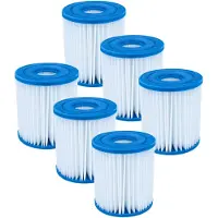 VHBW 6x Filterkartusche Ersatz für Intex 29007, Typ H für Swimmingpool, Filterpumpe - Wasserfilter Blau Weiß