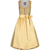 Spieth & Wensky Dirndl "Dirndl Kenia", Damen, Gr. 40, N-Gr, gelb, Elegant, regular fit, Kleider Dirndl, in Midilänge, mit dekorativer Schürze