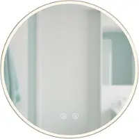 Relaxdays Badspiegel, dimmbarer LED-Spiegel, 3 Licht-Modi, Anti-Beschlag, IP44, runder Badezimmerspiegel, D: 70 cm, Glas