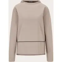 MADELEINE Langarmshirt "Shirt Sportives Sweatshirt mit Stehkragen", Damen, Gr. 40, beige (cappuccino, marine), Modern, comfort fit, hoch geschlossener Ausschnitt, Shirts Langarmshirt