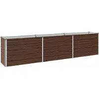 vidaXL Hochbeet im Garten Schwarznuss 240 x 40 x 55 cm Stahl