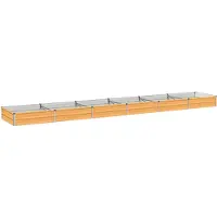 Syfax Hochbeet im Garten Holz Natur 480 x 80 x 24 cm Verzinkter Stahl