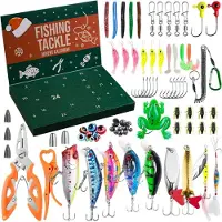 Sonstiges Angel Adventskalender 2026 mit 77 Teilen für Männer & Jungs | Köder, Zange, Fischgreifer | Weihnachtsgeschenk Angler