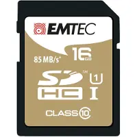 Emtec SDHC 16GB Class10 Gold +, 16 GB, SDHC, Klasse 10, 85 MB/s, 21 MB/s, Schwarz, Braun