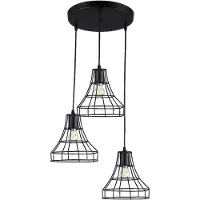 Prezent Hängeleuchte RIANO 3xE27/40W schwarzes Metall L: 35cm B: 35cm H: 77cm dimmbar