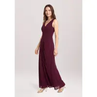 Vera Mont Abendkleid "Abendkleid mit V-Ausschnitt", Damen, Gr. 40, EURO, lila (strong aubergine), Obermaterial: 92% Polyamid PA. 8% Elasthan EL., Kleider Abendkleid, Topseller