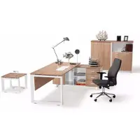 AEA Moderner Weiß-Brauner Couchtisch Holzmöbel Exklusives Design Büro Möbel