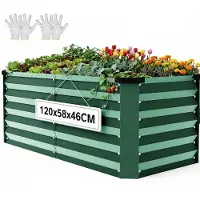 Merkloos Omgoods – Erhöhtes Hochbeet aus verzinktem Stahl, 120x58x46 cm, für Gemüse