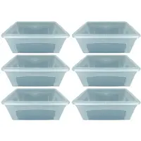 Novaliv 6x Aufbewahrungsbox 37 cm Stapelbox Plastikbox transparent 10l Kunststoffbox mit Deckel Klarsichtboxen Schuhboxen Schuhkasten 37cm