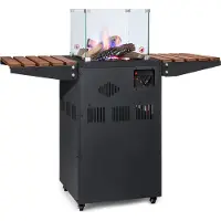 Blumfeldt Flagranti Plus Gasheizstrahler 8kW Seitentische Edelstahl 6 Schwarz