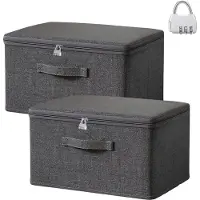 LTPRTZ Aufbewahrungsboxen mit Schloss – Aufbewahrungsboxen-Set – Sichere Aufbewahrung – Transparentes Design – Maße: 38x25x16 cm – Transparent