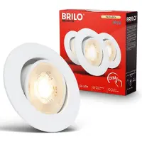 Briloner 3er Set LED Einbaustrahler Dimmbar Ø90x24 mm Rund 4,9W 480lm 3000K Warmweiß Schwenkbar Weiß - Einbauleuchten Wohnzimmer Flur