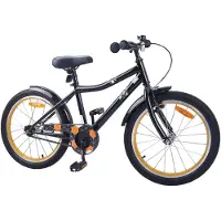 vidaXL Kinderfahrrad 18 Zoll für 5-7 Jahre alt Schwarz