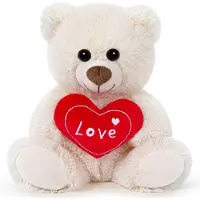 Sonstiges Kleines Teddybär Kuscheltier Love Weiß mit rotem Herz 1 Stück