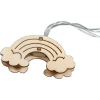 Rayher Hobby Materialen 69235159 LED-Lichterkette m. Holz-Regenbögen, lichtgelb, 175 cm, 10 LED's