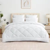 Merkloos Mikrofaser-Decke, 200 x 200 cm, geeignet für alle Jahreszeiten, weiß, ohne Kissen