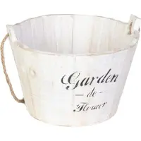 Goliat Dekorativer Holzeimer für Terrasse oder Garten, 15 x 22 cm, weiß