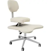 StarTech.com Stuhl für Schneidersitz - Büro-/Meditationsstuhl - Höhenverstellbar - Drehbar, 5 Rollen - Bis 130 kg - Rückenlehne 38 cm - Kunstleder - Weiß