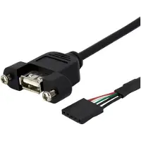 StarTech.com .com 90cm USB 2.0 Blendenmontage Kabel - USA A auf Mainboard Pfostenstecker Buchse - Bu/Bu, 0,9 m, Schwarz