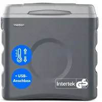 Medion MD370030 Tragbare thermoelektrische Kühlbox – 30 L Kühlen &amp; Wärmen, 12 V/230 V, USB 5 V, Grau