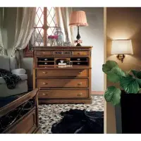 AEA Design Möbel Schlafzimmer Luxus Braun Kommode mit Schubladen Holz