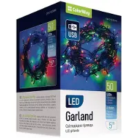 Colorway LED-Lichterkette / Innenbereich / 50 LEDs / Länge 5 m / mehrfarbig / 8 Funktionen / USB-Stromversorgung