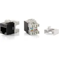 Equip Cat.6 ungeschirmter Keystone Jack LSA, schlanker Typ, 8 Stück/Packung, Schwarz, Grau, Gold, IS0/IES 11801, EN 50173, 14,5 mm, 20,5 mm, 31,6 mm