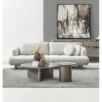 AEA Modernes Wohnzimmer-Set mit 4-Sitzer Couchtisch und Beistelltisch