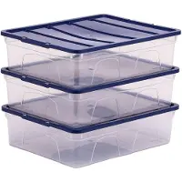 Fellowes BANKERS BOX 12L Kunststoff-Aufbewahrungsbox 3er-Pack, BPA-frei & 100% recycelte Deckel, verschachtelbar & stapelbar, Staubschutzdeckel, 11x32x40cm, ideal für Haus & Büro Organisation