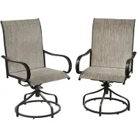StarTech.com Gartenstuhl - 360° drehbarer Outdoor Essstuhl - Hohe Rückenlehne - Metallrahmen - Textilene Gewebe - Ergonomische Armlehnen - 60x61x102 cm - Braun